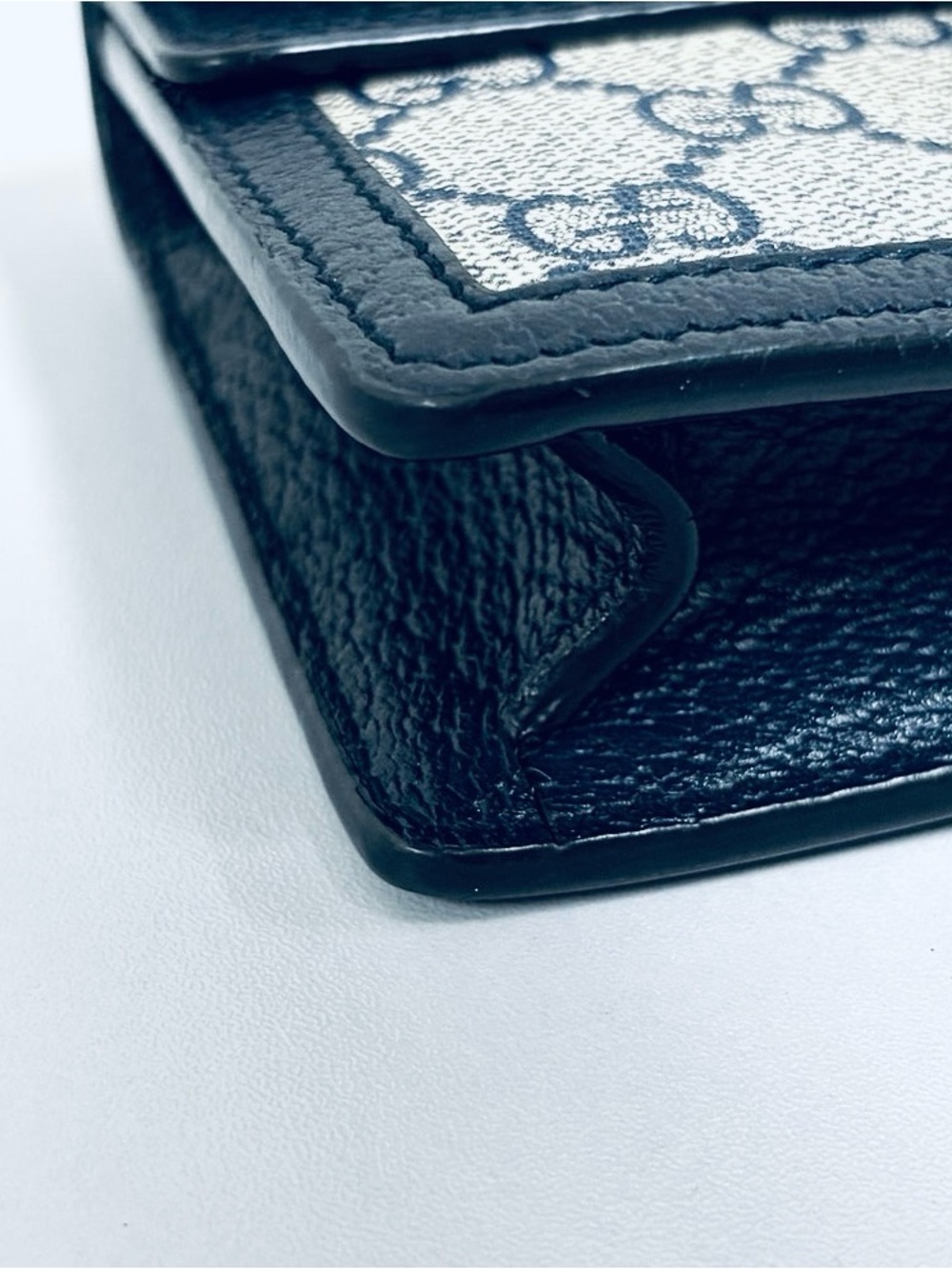 Gucci GG Supreme Dark Blue Leather Trim Dionysus Crossbody - Picture 3 of 8